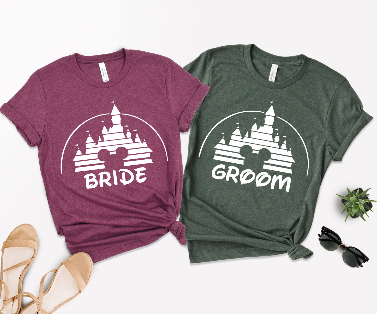 Bride and Groom Matching Shirts, Disney Matching Shirts, Disney Couple T-shirts-newamarketing
