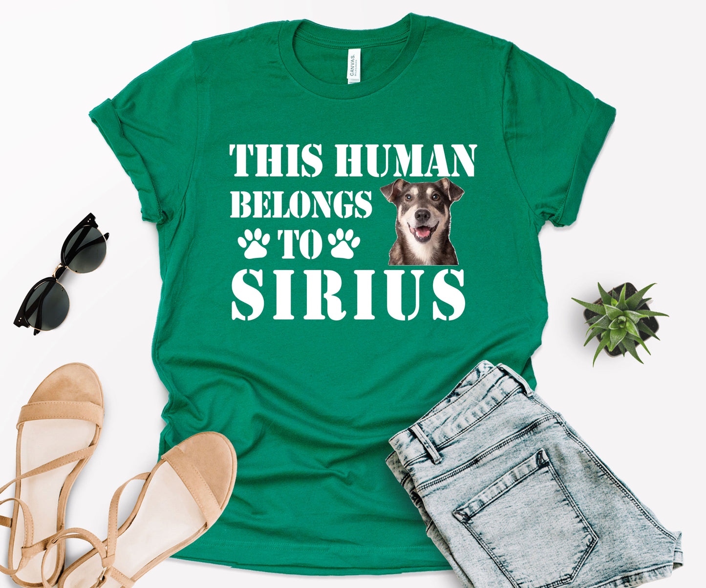 This Human Belongs to Shirt, Custom Dog Dad Shirt, Custom Photo Pet Shirt-newamarketing