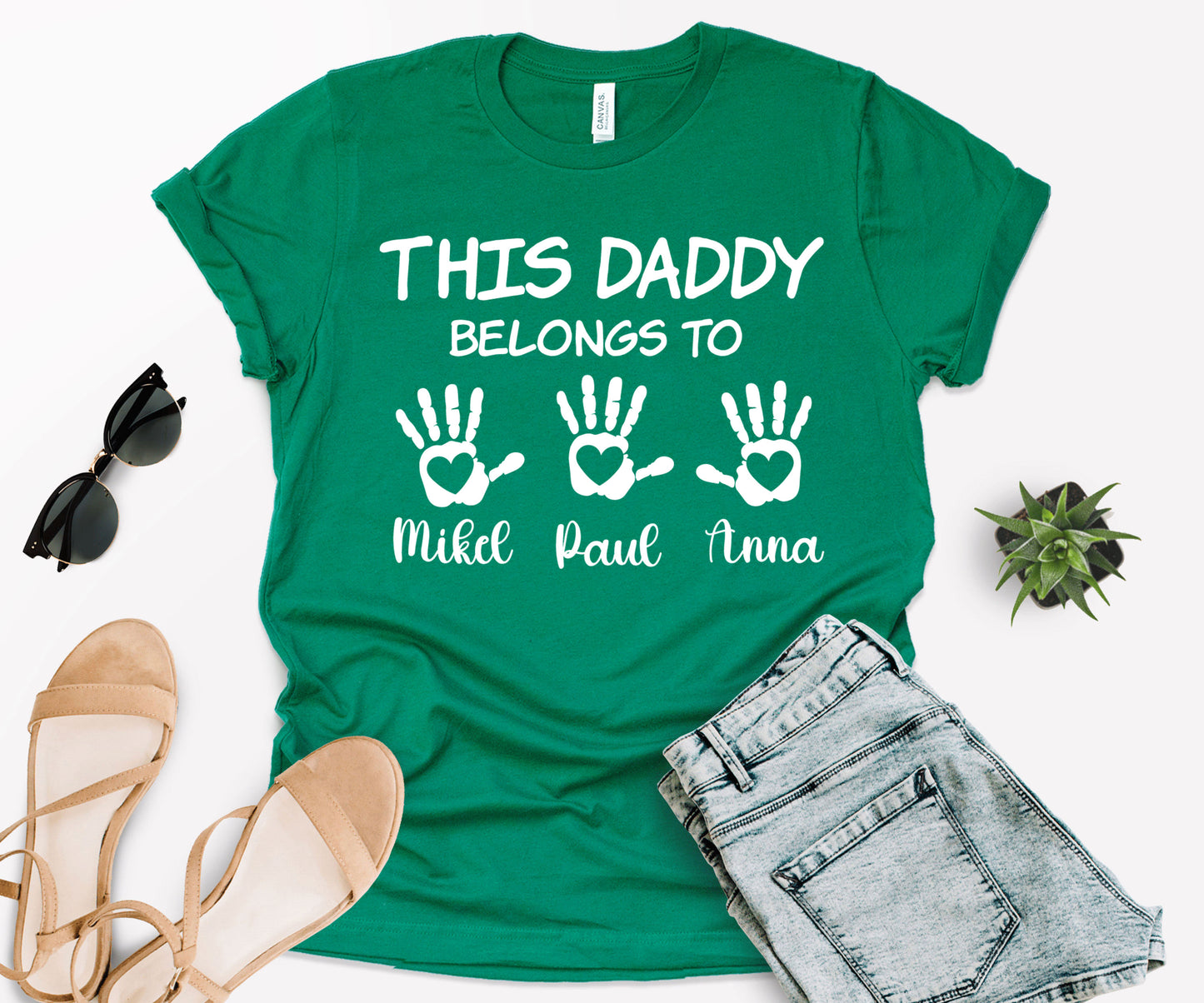This Daddy Belongs to Shirt, Custom Kids Name Shirt, Custom Dad Shirt-newamarketing