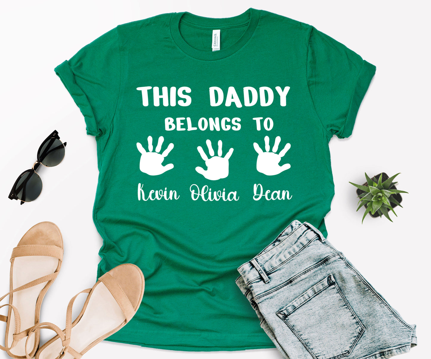 Custom Dad Shirt, This Daddy Belongs to Shirt, Dad Shirt with Kids Names-newamarketing