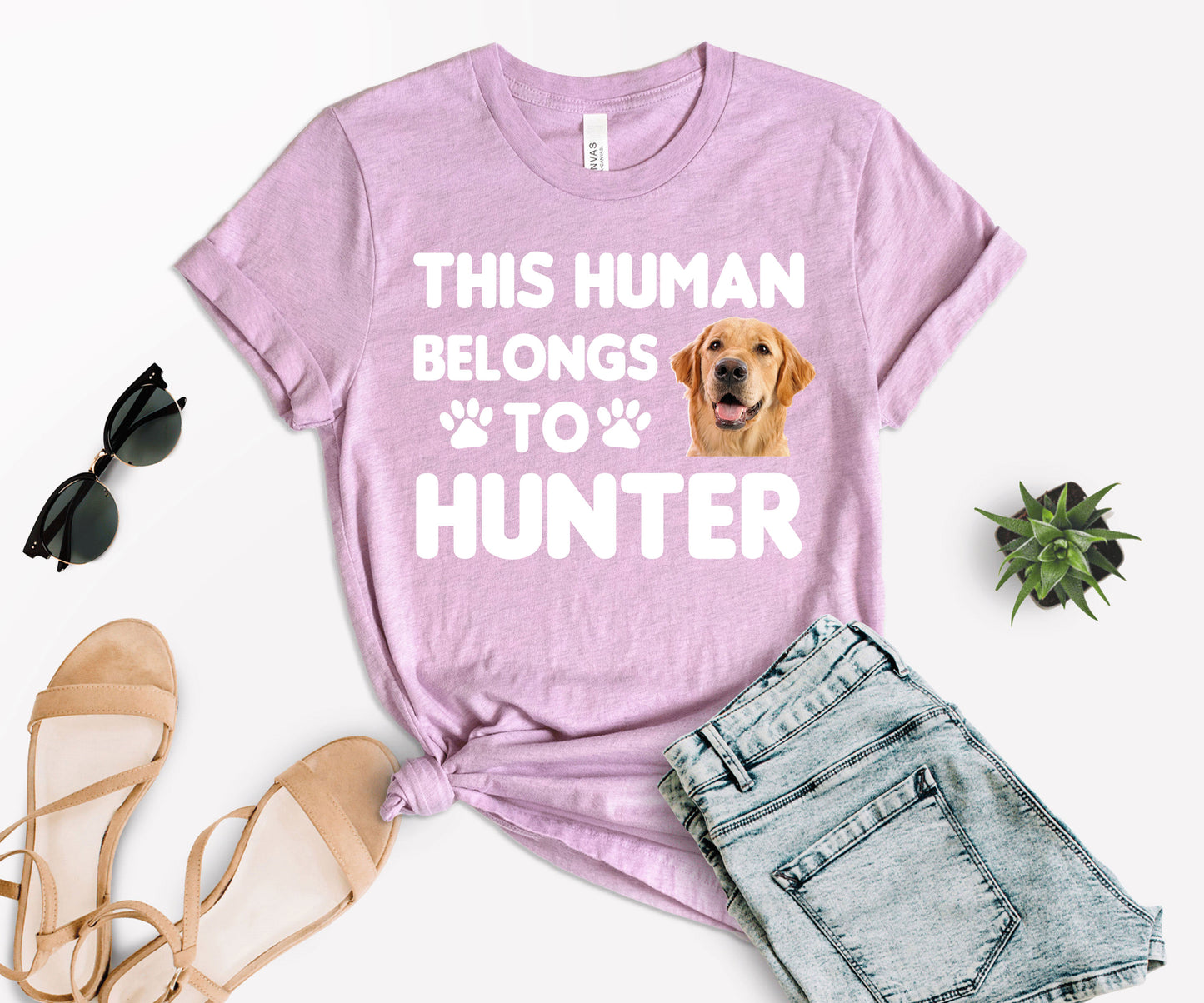 This Human Belongs to Shirt, Custom Photo Pet Shirt, Dog Dad Shirt-newamarketing