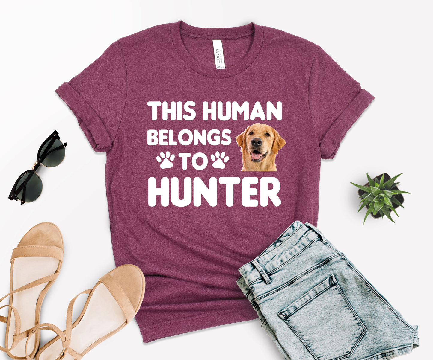 This Human Belongs to Shirt, Custom Photo Pet Shirt, Dog Dad Shirt-newamarketing