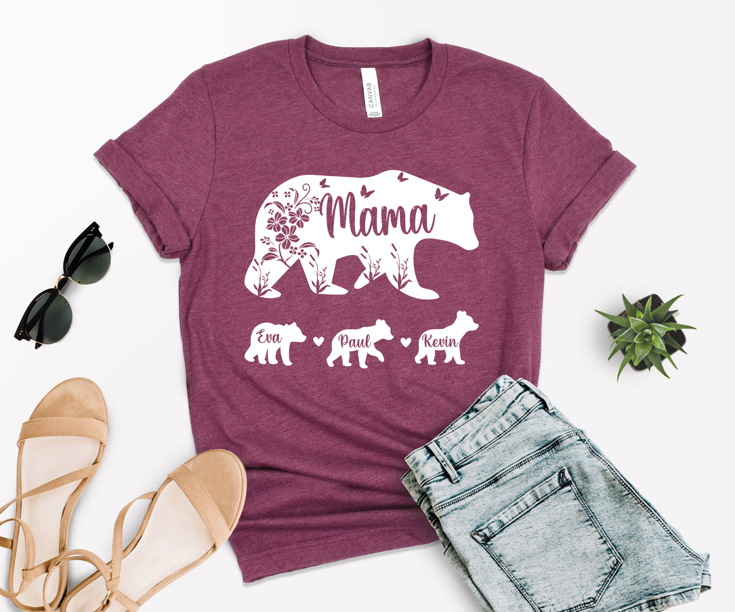 Mama Bear Shirt with Kids Names, Mama Bear Shirt, Custom Mama Bear Shirt-newamarketing