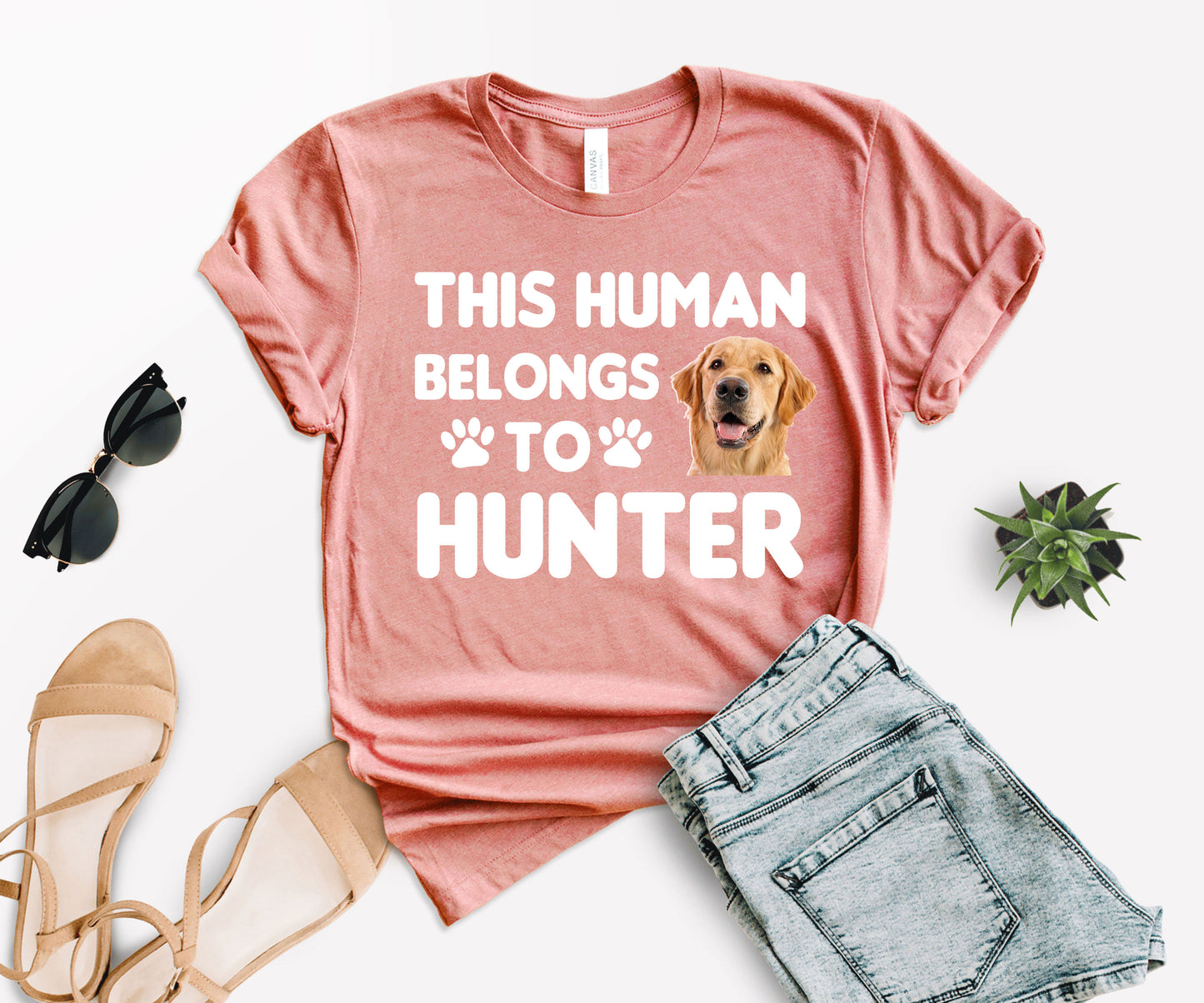 This Human Belongs to Shirt, Custom Photo Pet Shirt, Dog Dad Shirt-newamarketing