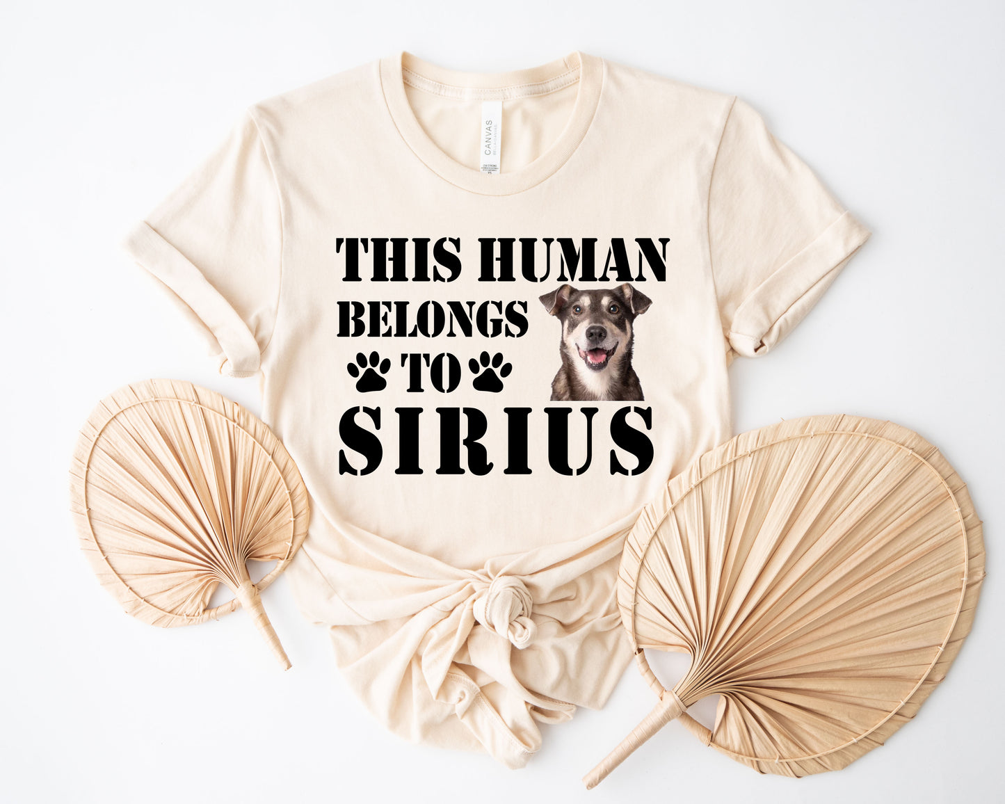 This Human Belongs to Shirt, Custom Dog Dad Shirt, Custom Photo Pet Shirt-newamarketing