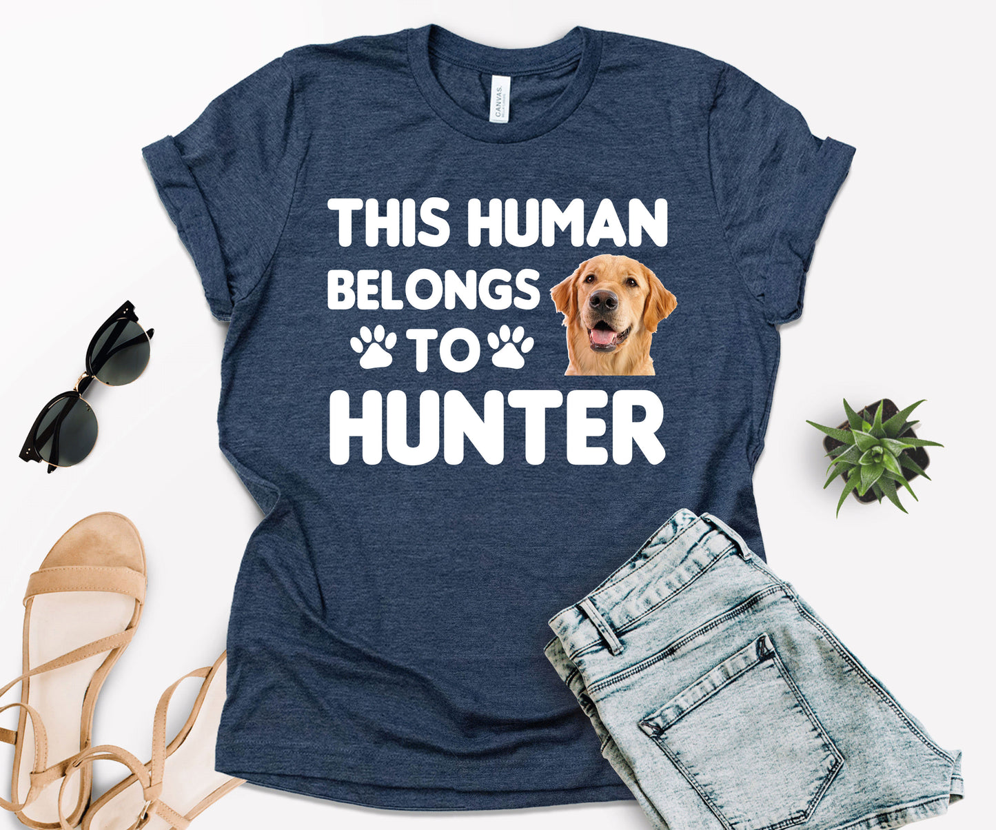This Human Belongs to Shirt, Custom Photo Pet Shirt, Dog Dad Shirt-newamarketing