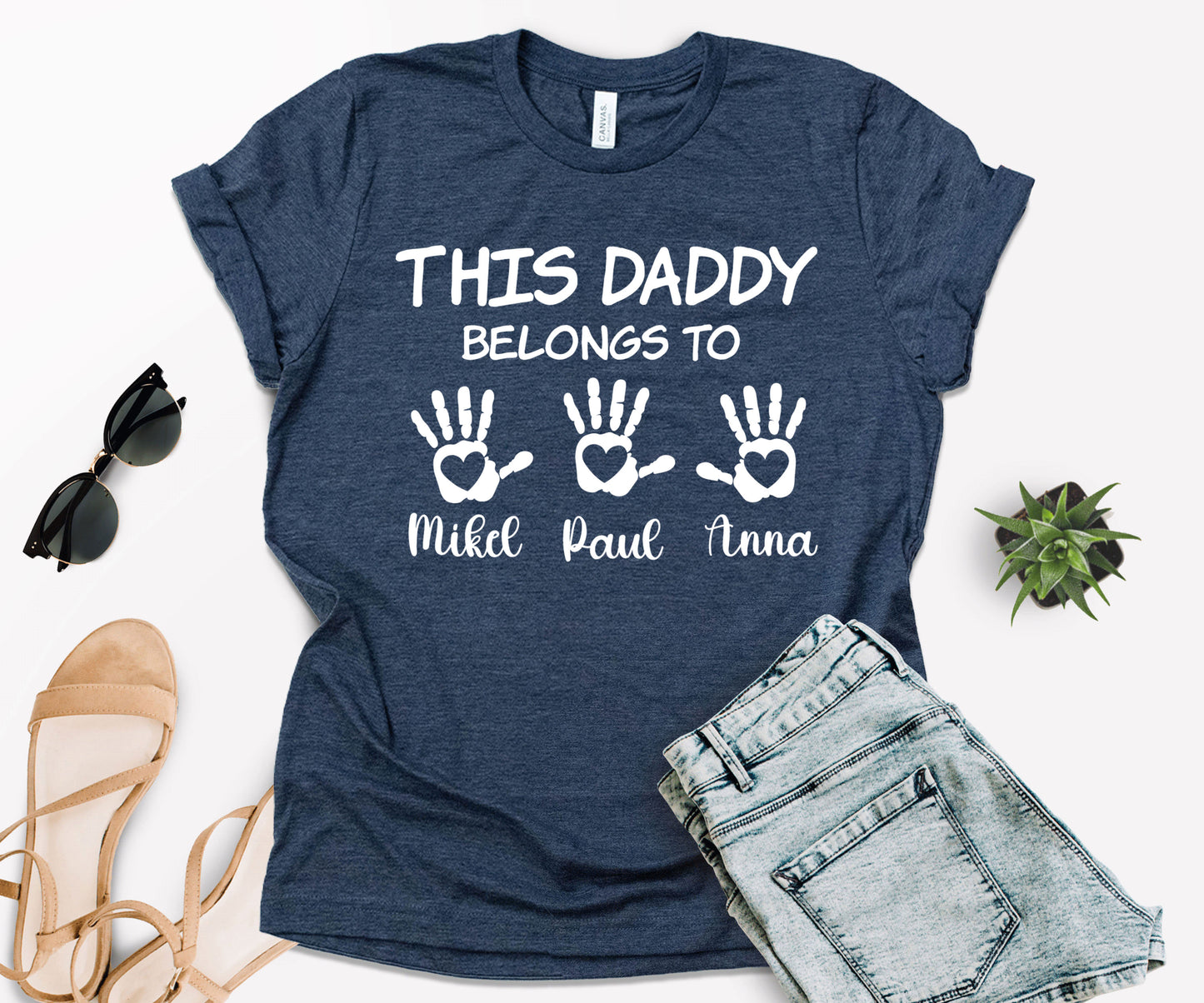 This Daddy Belongs to Shirt, Custom Kids Name Shirt, Custom Dad Shirt-newamarketing