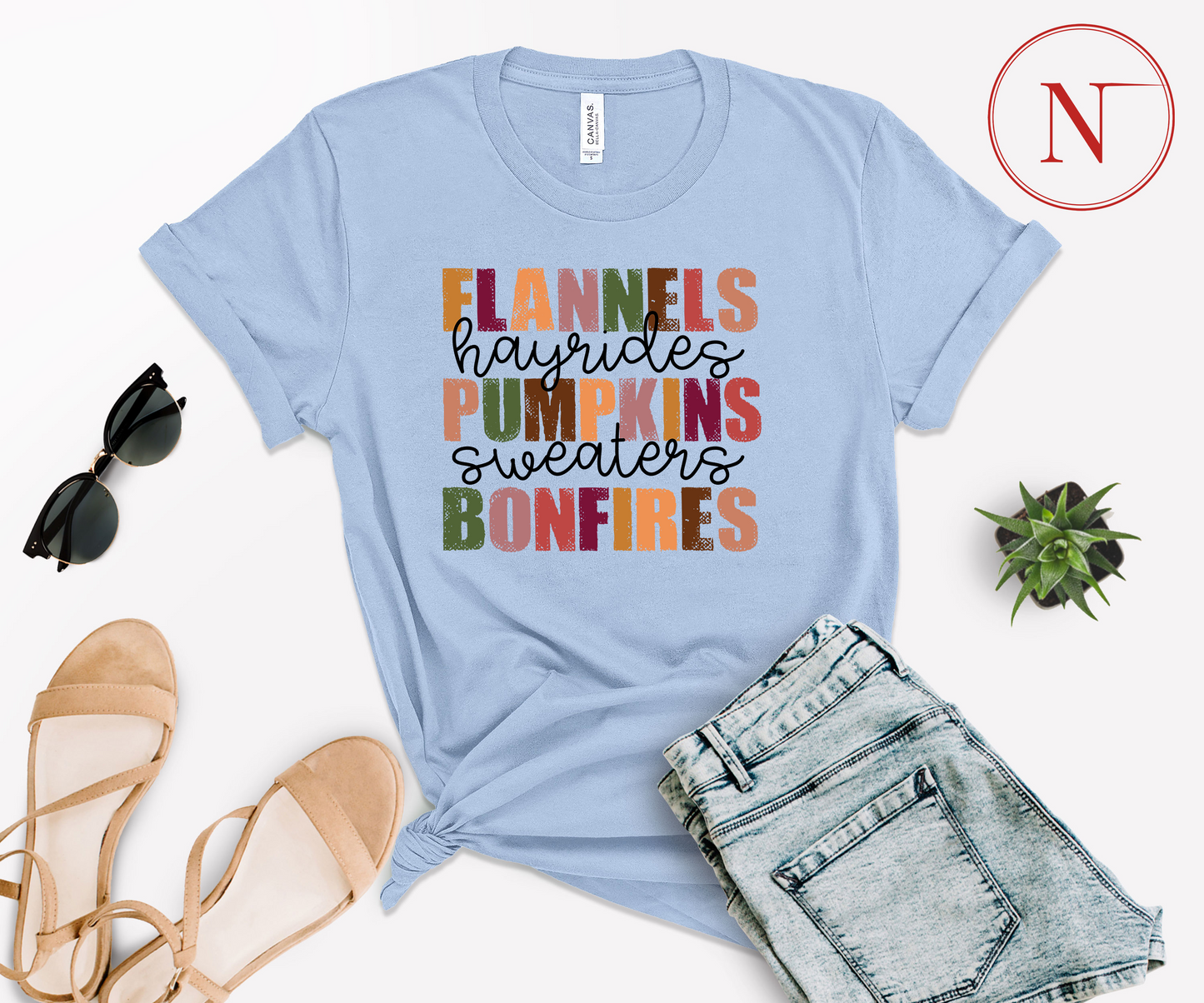 Newa Marketing, Flannels Hayrides Pumpkins Sweaters Bonfires Shirt, Thanksgiving T-Shirts, Pumpkin Fall Shirt, Autumn Tshirt, Halloween, high-quality, Made in the USA, Pumpkin Shirt, moms, father, mother, dad, kids, adult, youth, toddler t-shirt, baby onesie, matching, design, family, soft cotton, holiday, trip, vacation, gift