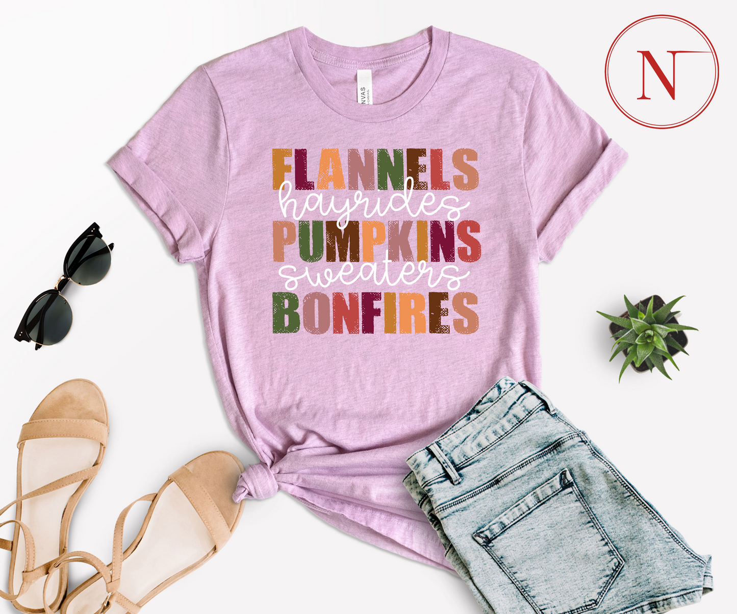 Flannels Hayrides Pumpkins Sweaters Bonfires Shirt, Thanksgiving T-Shirts