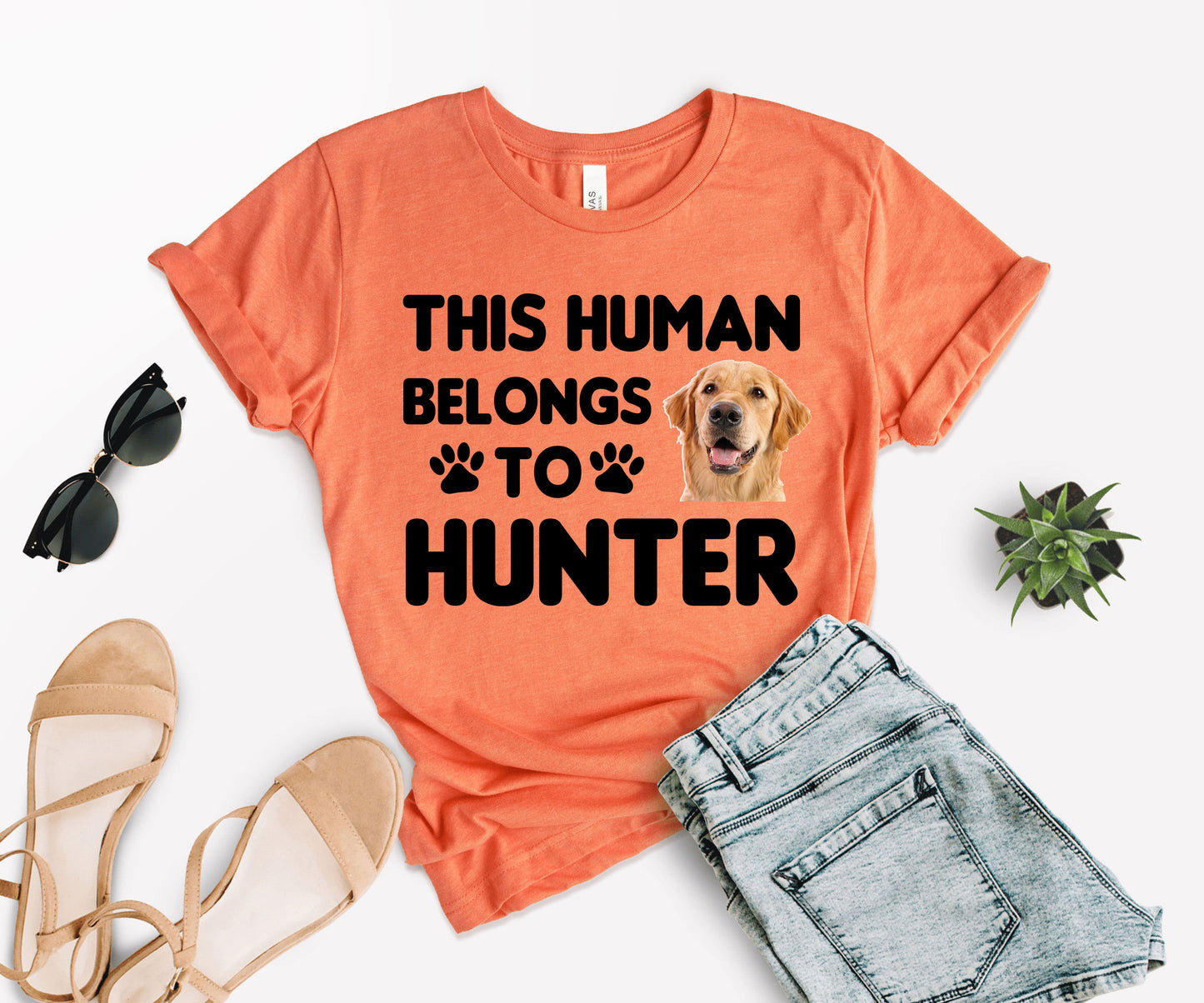 This Human Belongs to Shirt, Custom Photo Pet Shirt, Dog Dad Shirt-newamarketing