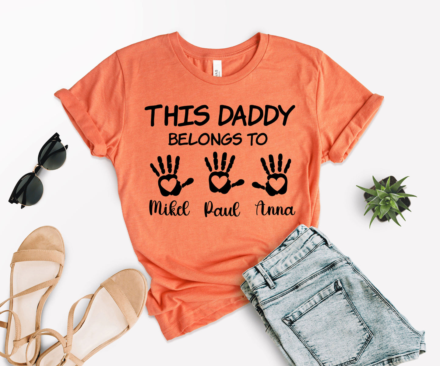 This Daddy Belongs to Shirt, Custom Kids Name Shirt, Custom Dad Shirt-newamarketing