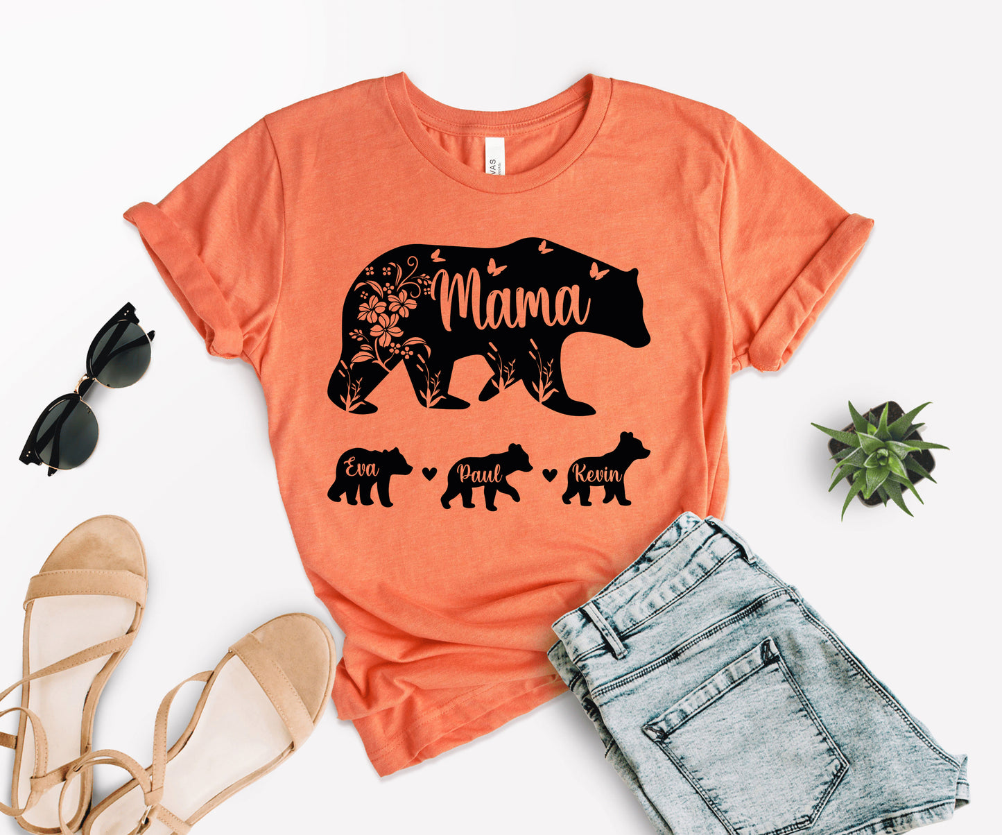 Mama Bear Shirt with Kids Names, Mama Bear Shirt, Custom Mama Bear Shirt-newamarketing