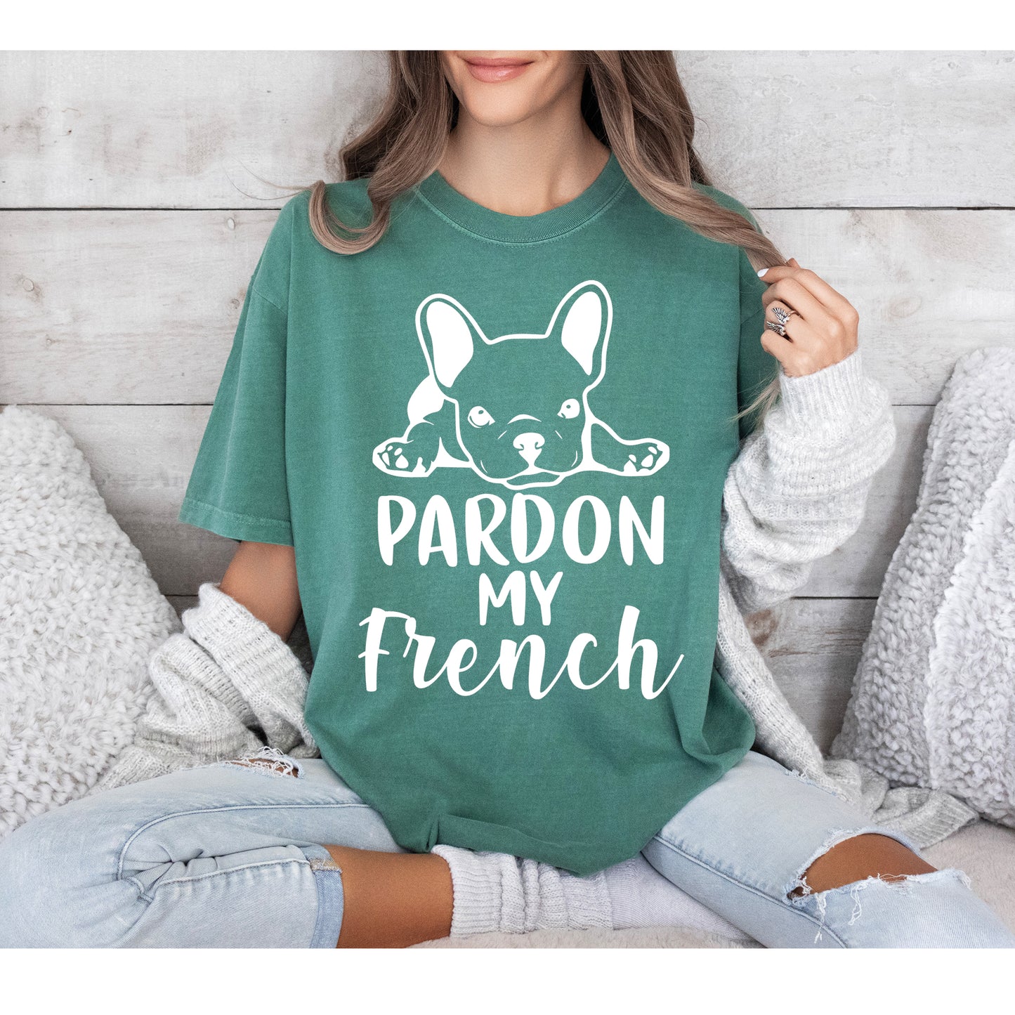 Pardon My French Shirt, French Bulldog Shirt, Comfort Colors Shirt-newamarketing