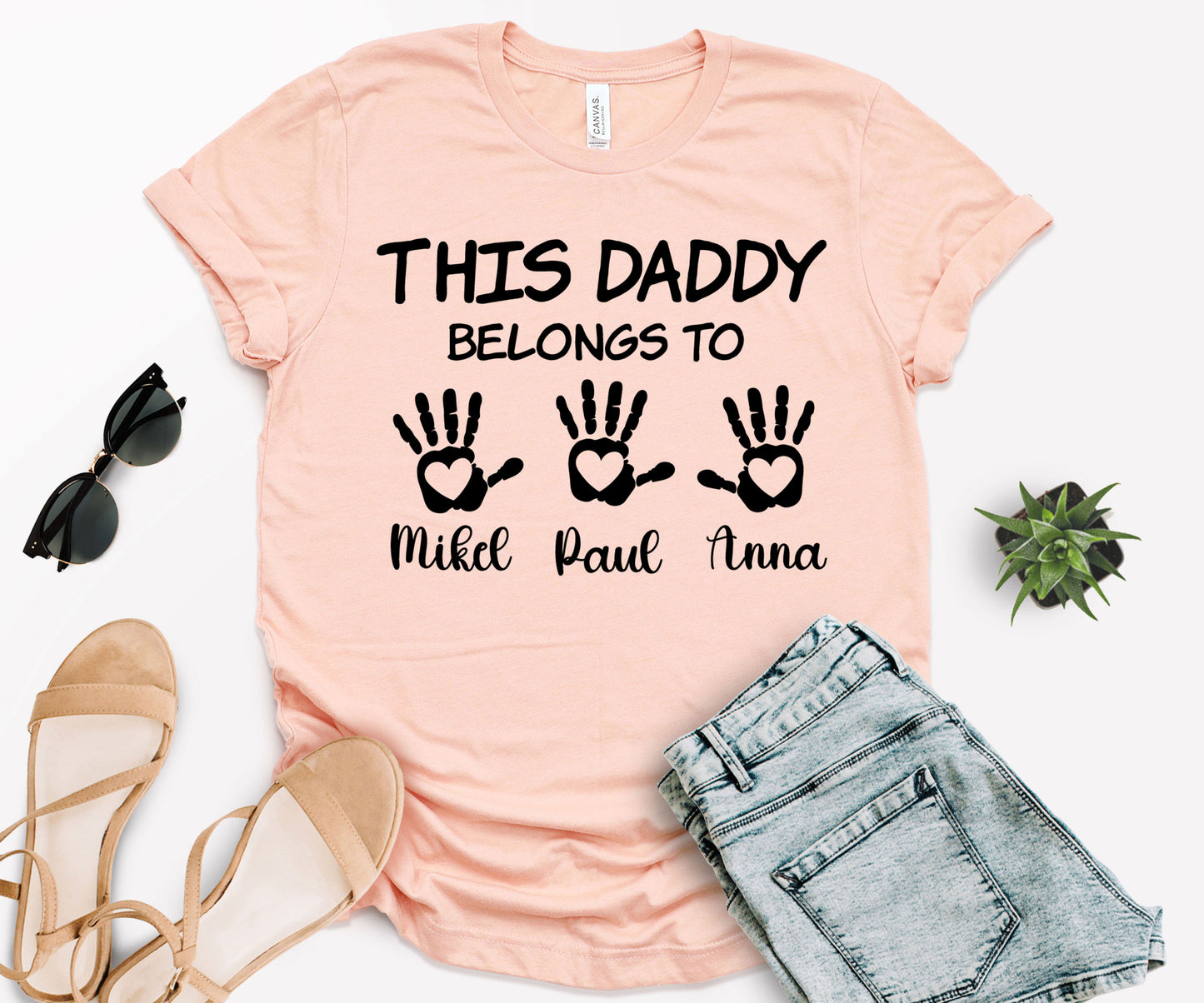 This Daddy Belongs to Shirt, Custom Kids Name Shirt, Custom Dad Shirt-newamarketing