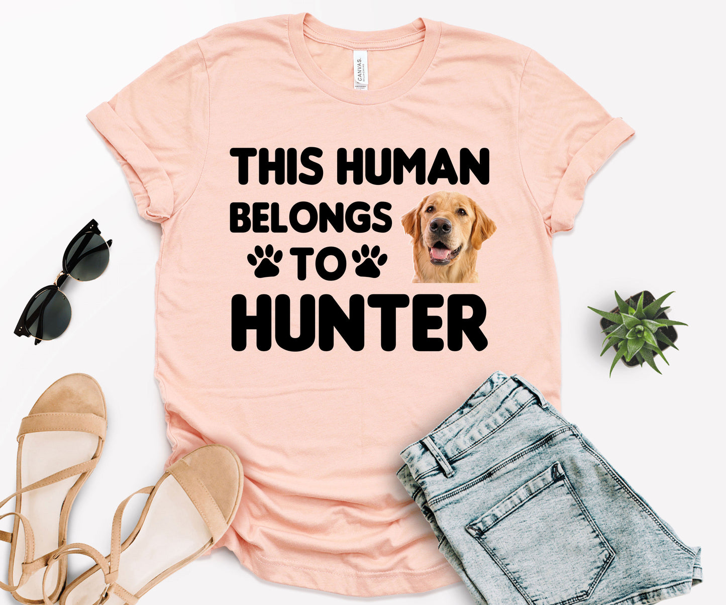 This Human Belongs to Shirt, Custom Photo Pet Shirt, Dog Dad Shirt-newamarketing