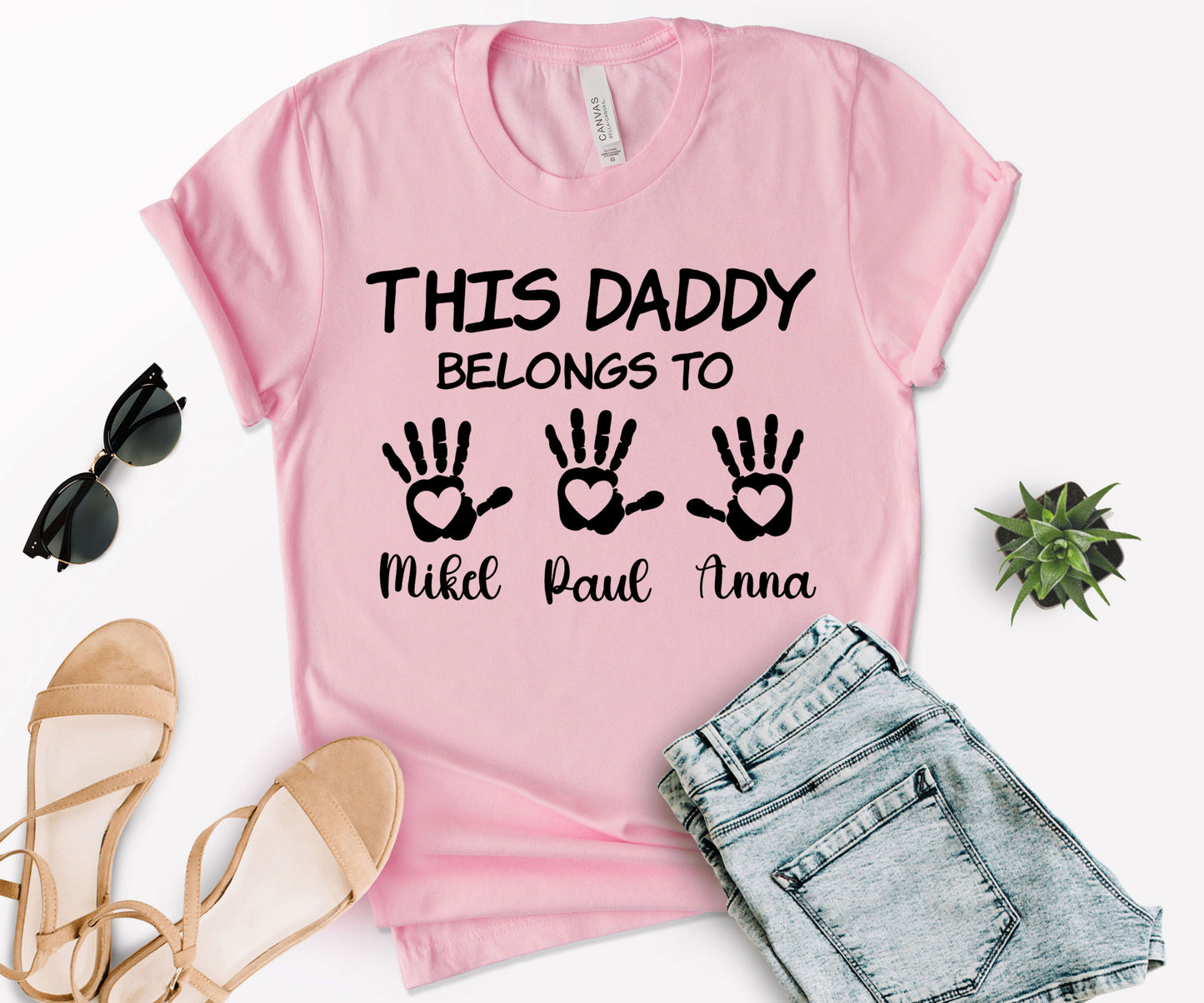 This Daddy Belongs to Shirt, Custom Kids Name Shirt, Custom Dad Shirt-newamarketing