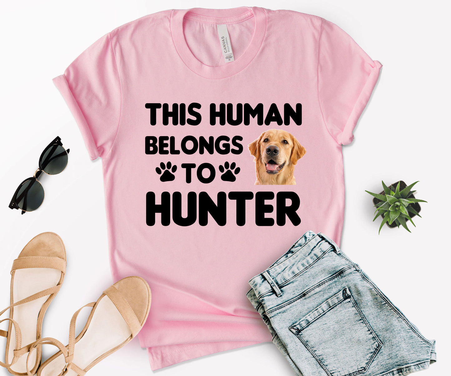 This Human Belongs to Shirt, Custom Photo Pet Shirt, Dog Dad Shirt-newamarketing