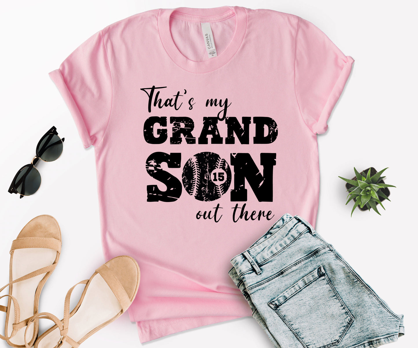 That's My Grandson Shirt, Custom Grandma Baseball Shirt, Grandma Shirt-newamarketing