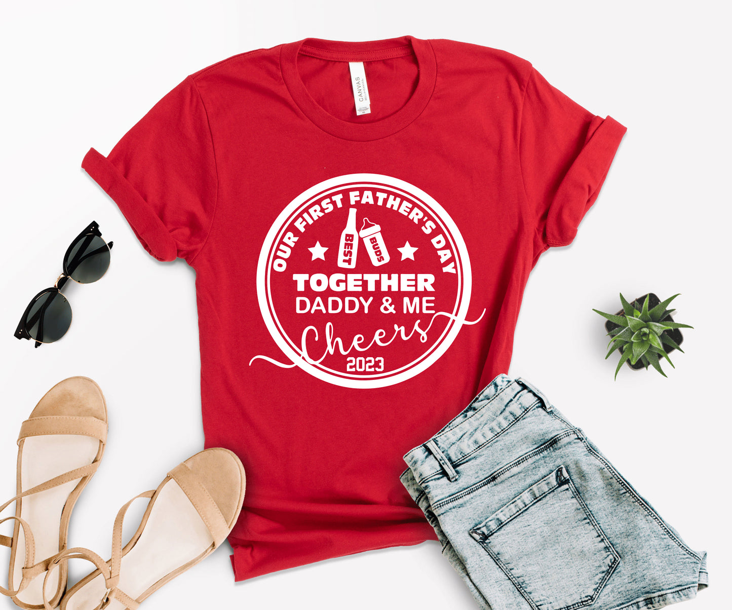 Our First Fathers Day Shirt, Beer Milk Bottle Shirt, Daddy and Me Shirts-newamarketing