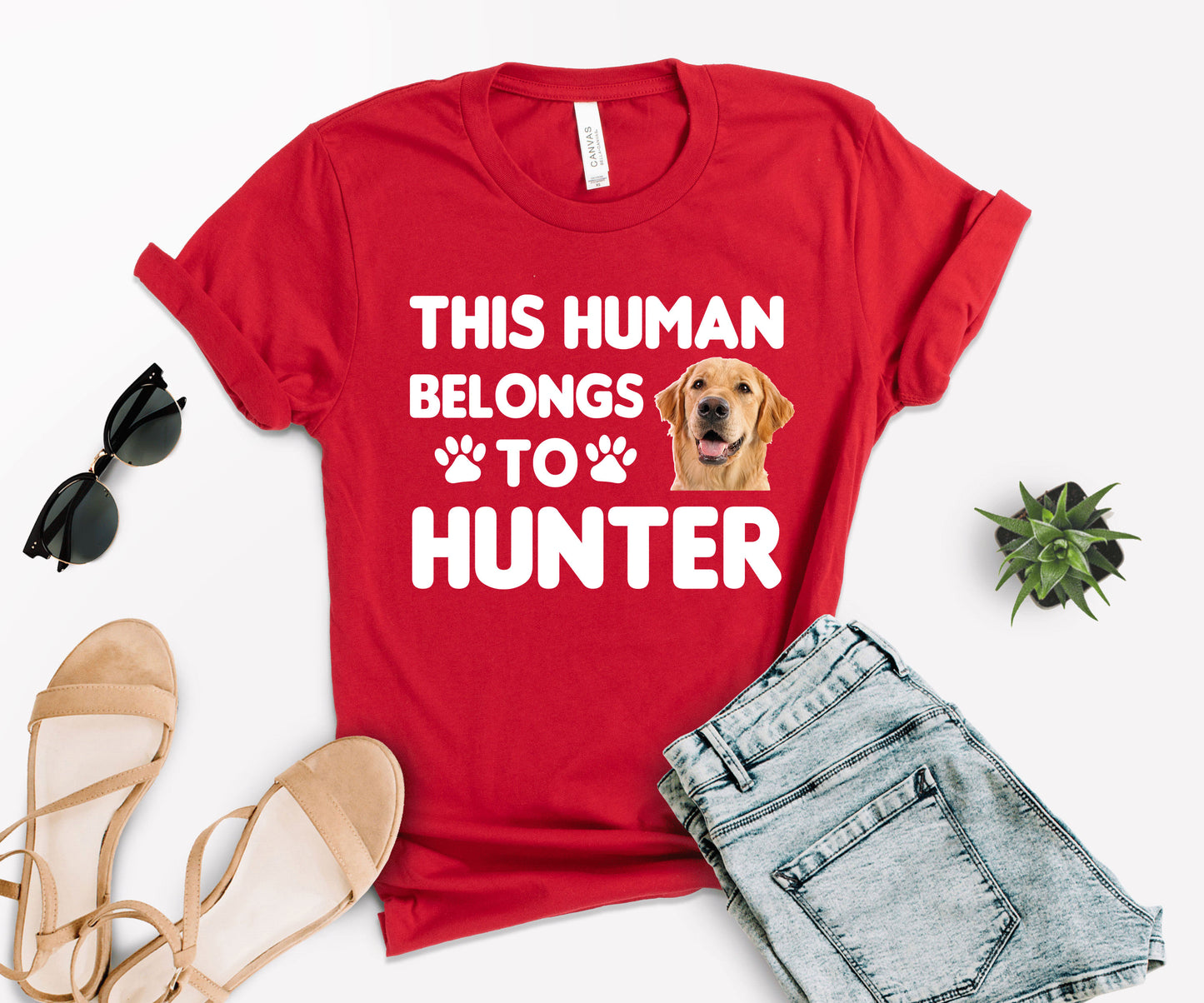 This Human Belongs to Shirt, Custom Photo Pet Shirt, Dog Dad Shirt-newamarketing