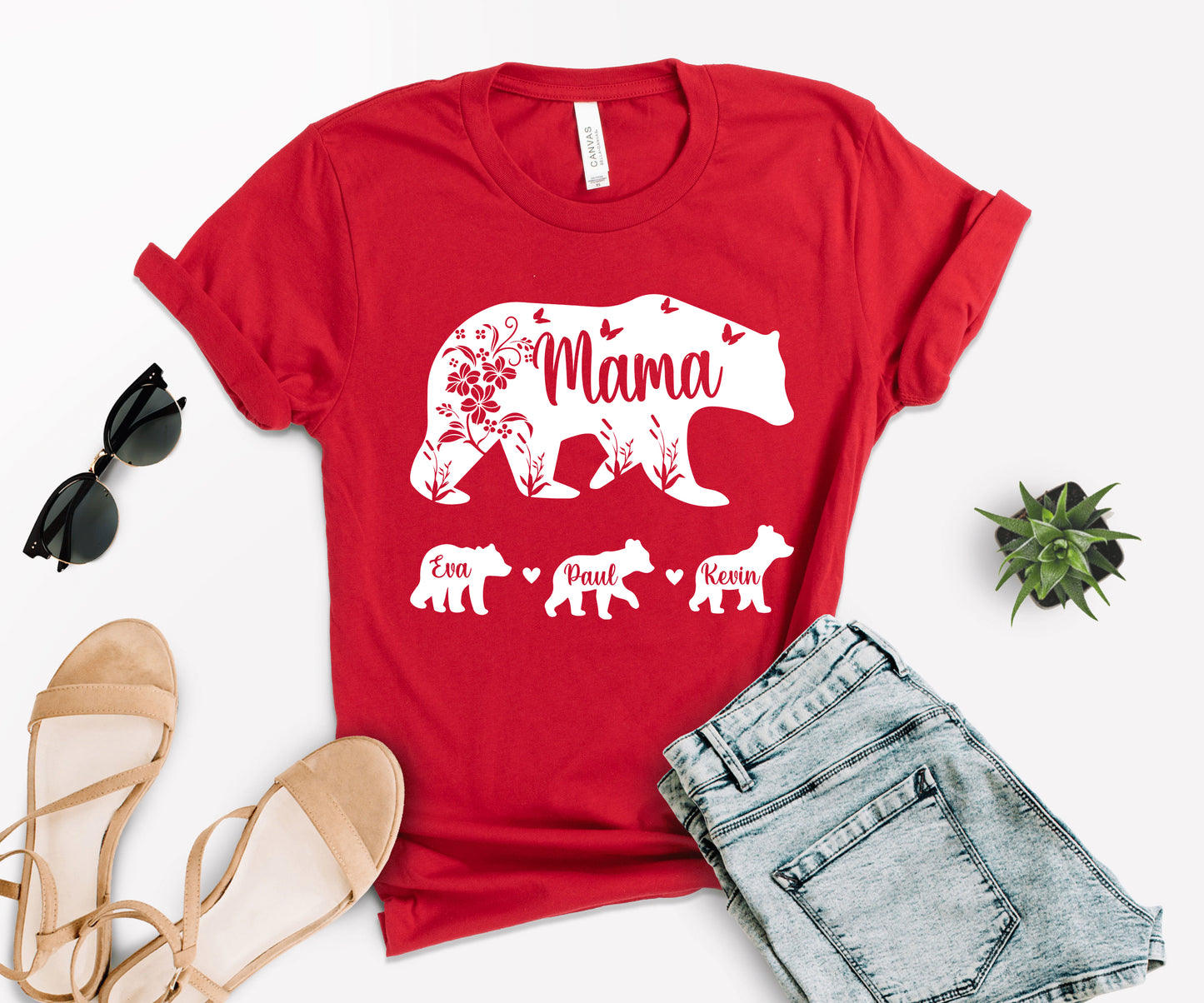 Mama Bear Shirt with Kids Names, Mama Bear Shirt, Custom Mama Bear Shirt-newamarketing