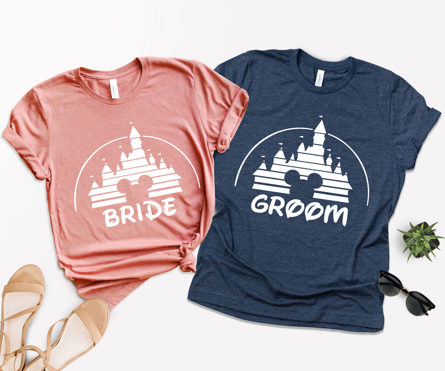 Bride and Groom Matching Shirts, Disney Matching Shirts, Disney Couple T-shirts-newamarketing
