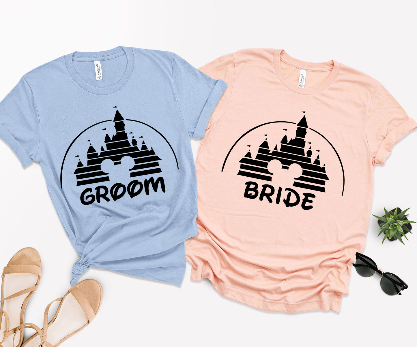 Bride and Groom Matching Shirts, Disney Matching Shirts, Disney Couple T-shirts-newamarketing