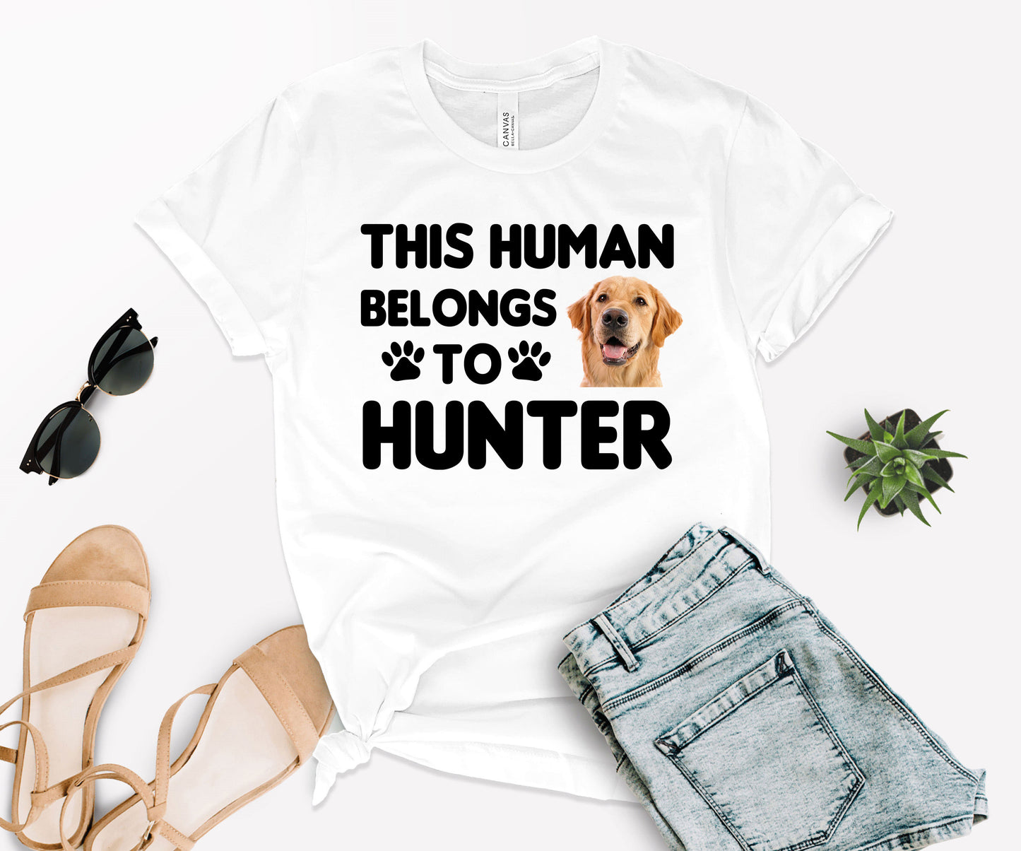 This Human Belongs to Shirt, Custom Photo Pet Shirt, Dog Dad Shirt-newamarketing