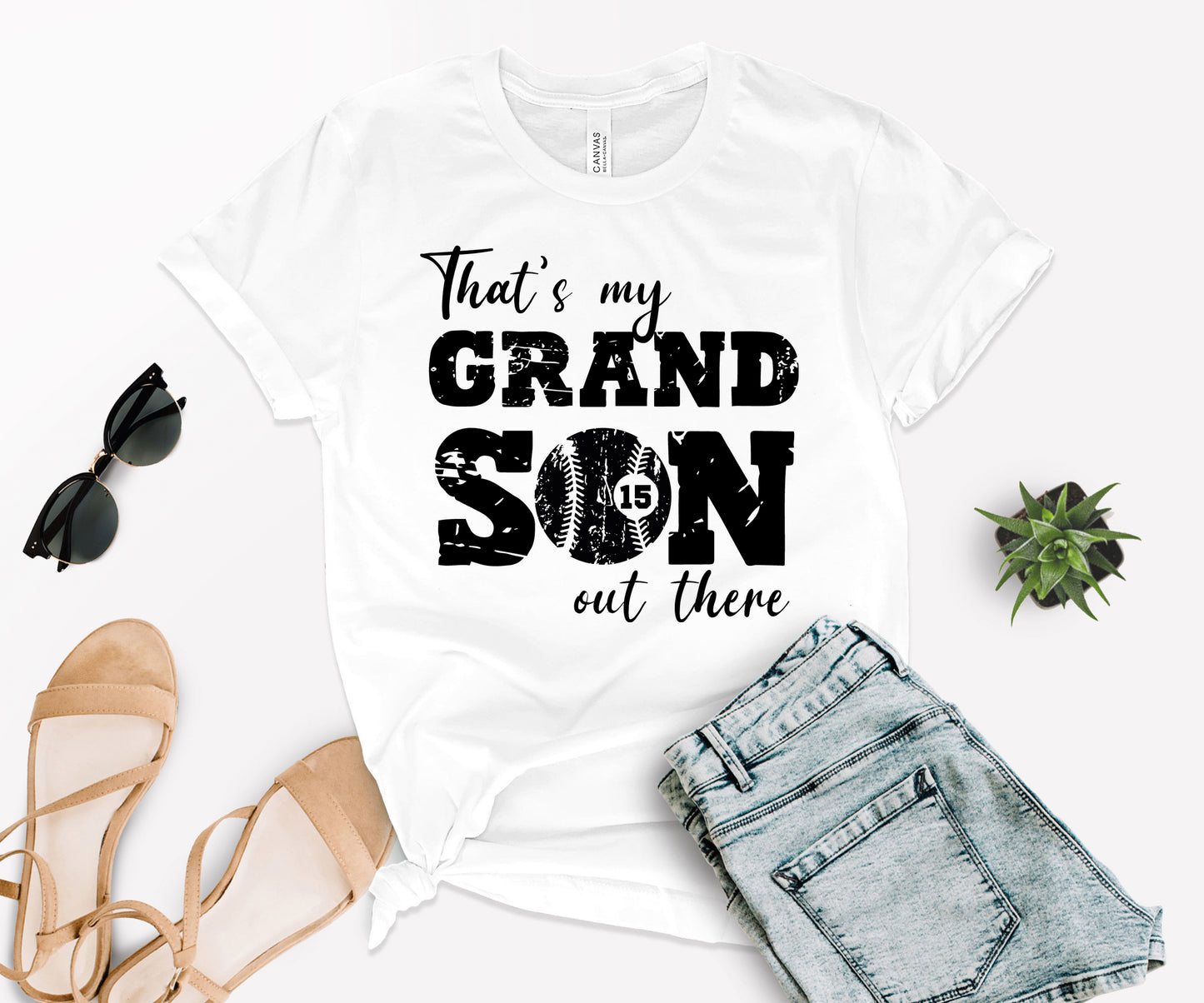 That's My Grandson Shirt, Custom Grandma Baseball Shirt, Grandma Shirt-newamarketing