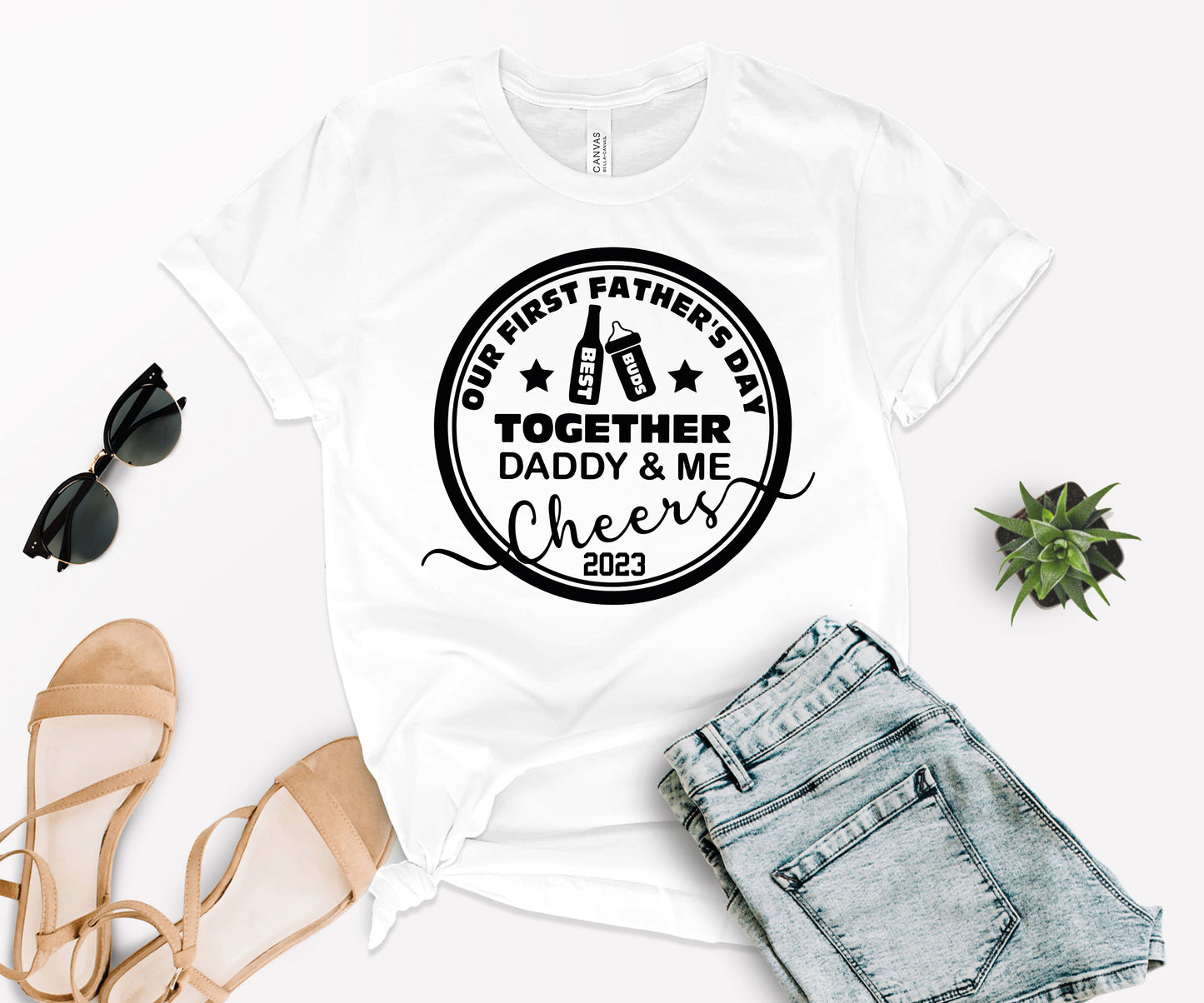 Our First Fathers Day Shirt, Beer Milk Bottle Shirt, Daddy and Me Shirts-newamarketing