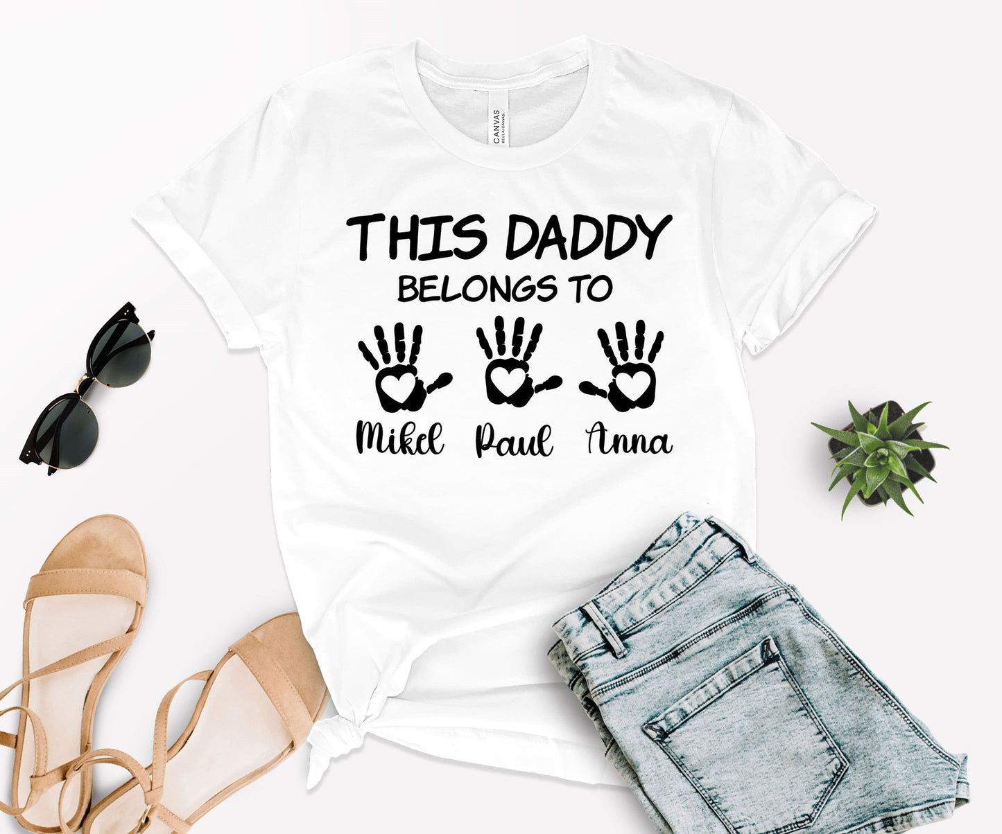 This Daddy Belongs to Shirt, Custom Kids Name Shirt, Custom Dad Shirt-newamarketing