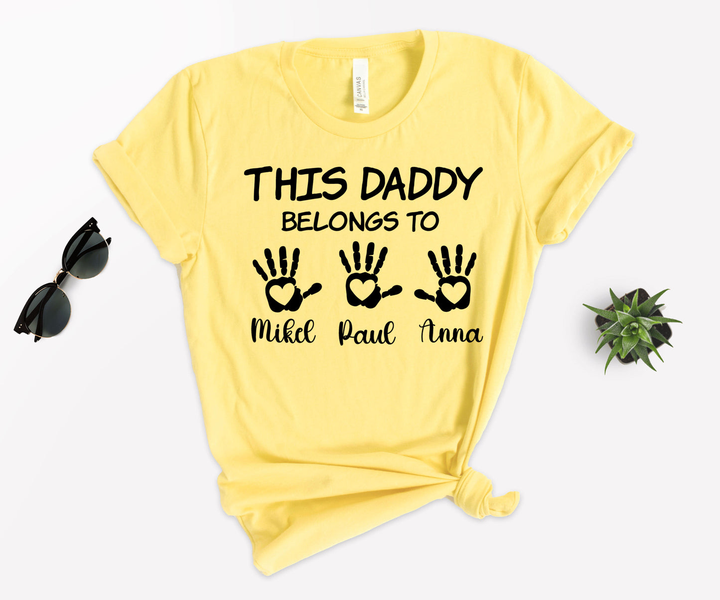 This Daddy Belongs to Shirt, Custom Kids Name Shirt, Custom Dad Shirt-newamarketing