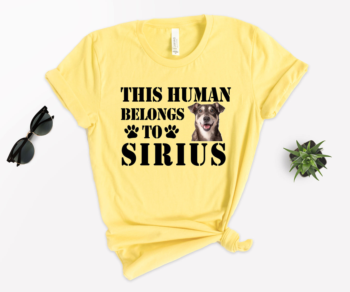 This Human Belongs to Shirt, Custom Dog Dad Shirt, Custom Photo Pet Shirt-newamarketing