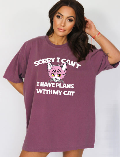 Cat Lover Shirt, Cat Mom Shirt, Sorry I Have Plans with My Cat-newamarketing