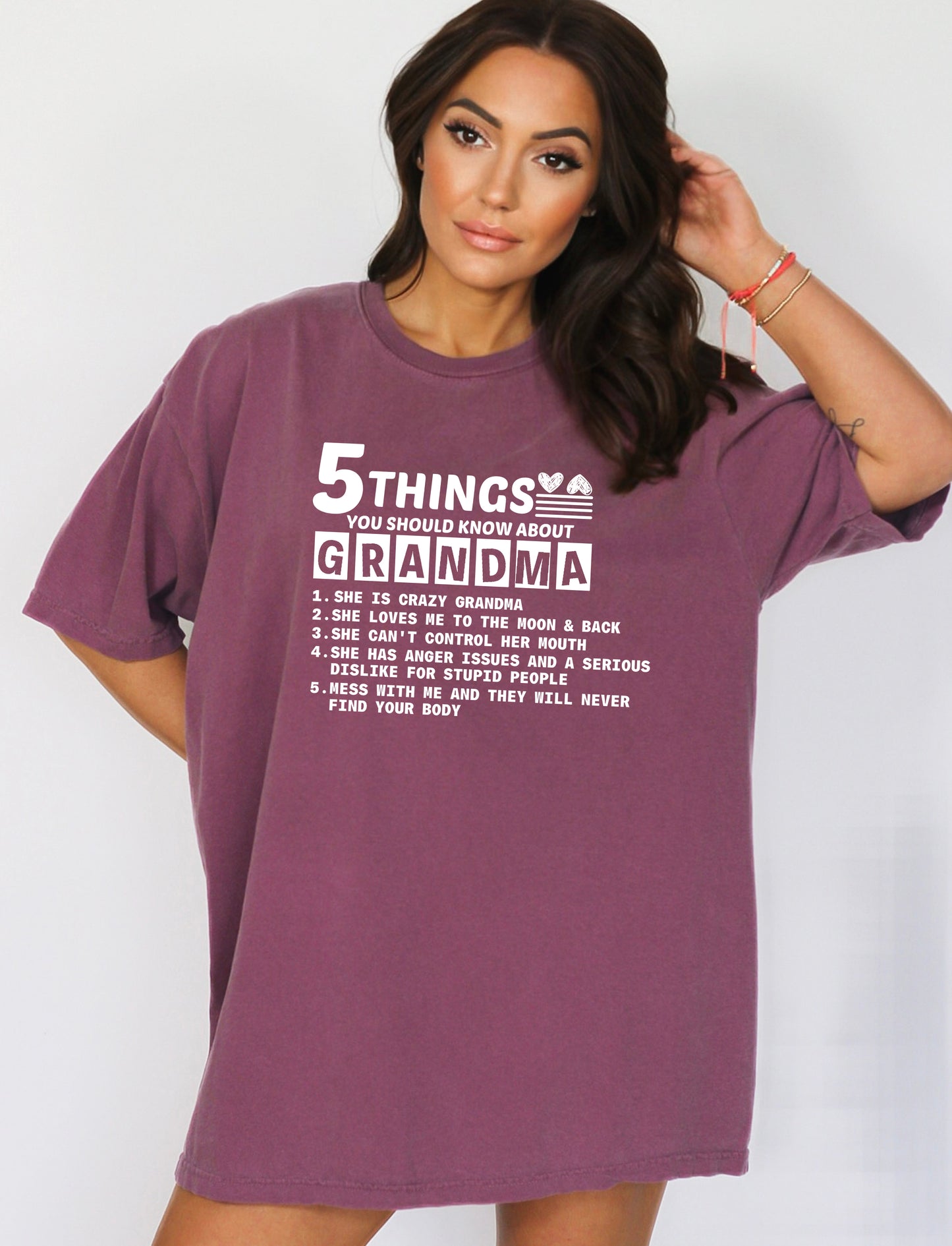 Comfort Color T-Shirts, 5 Things about My Grandma Shirt, Funny Grandma Shirts-newamarketing