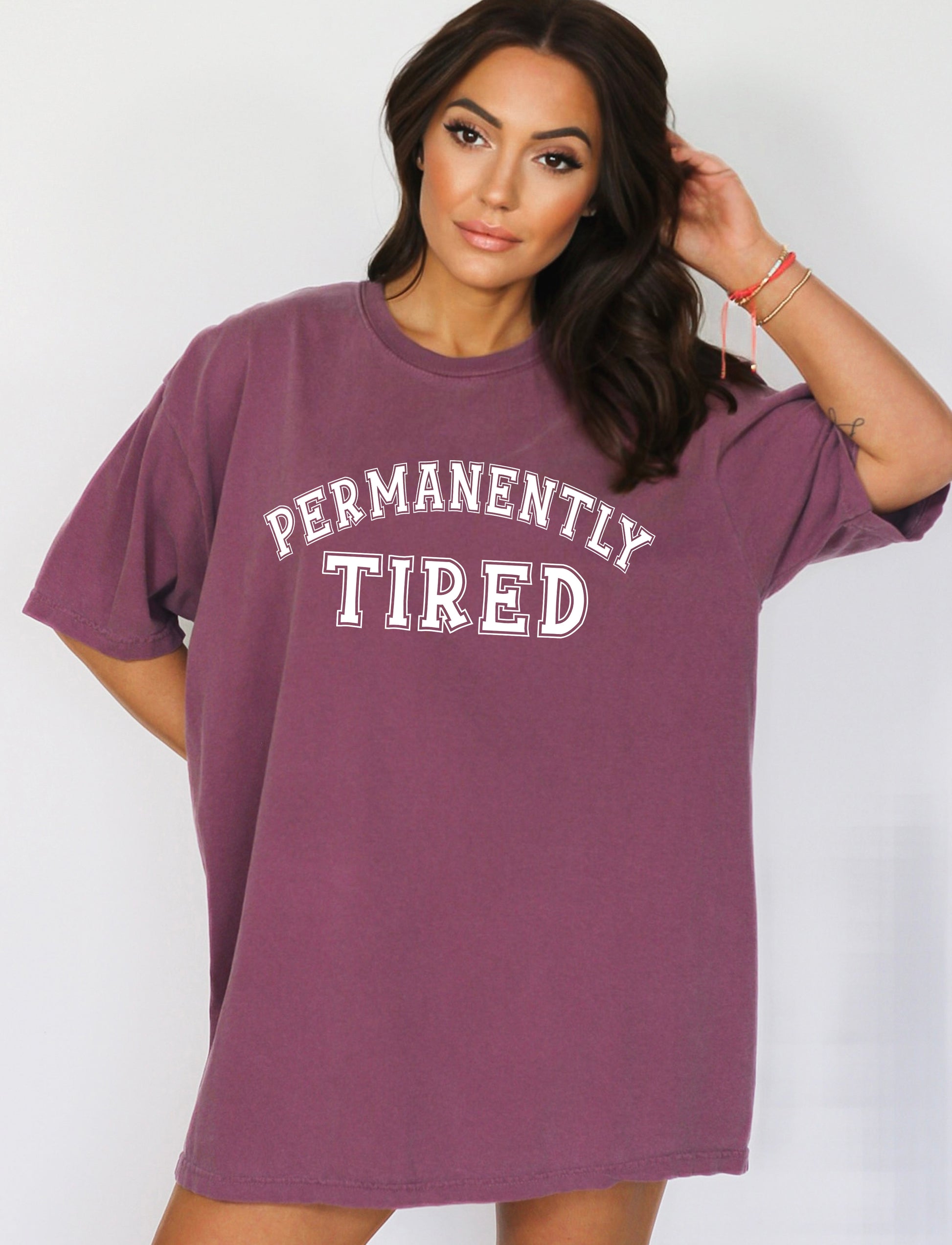 Comfort Color T-Shirts, Permanently Tired Shirt, Tired Mom Shirt-newamarketing