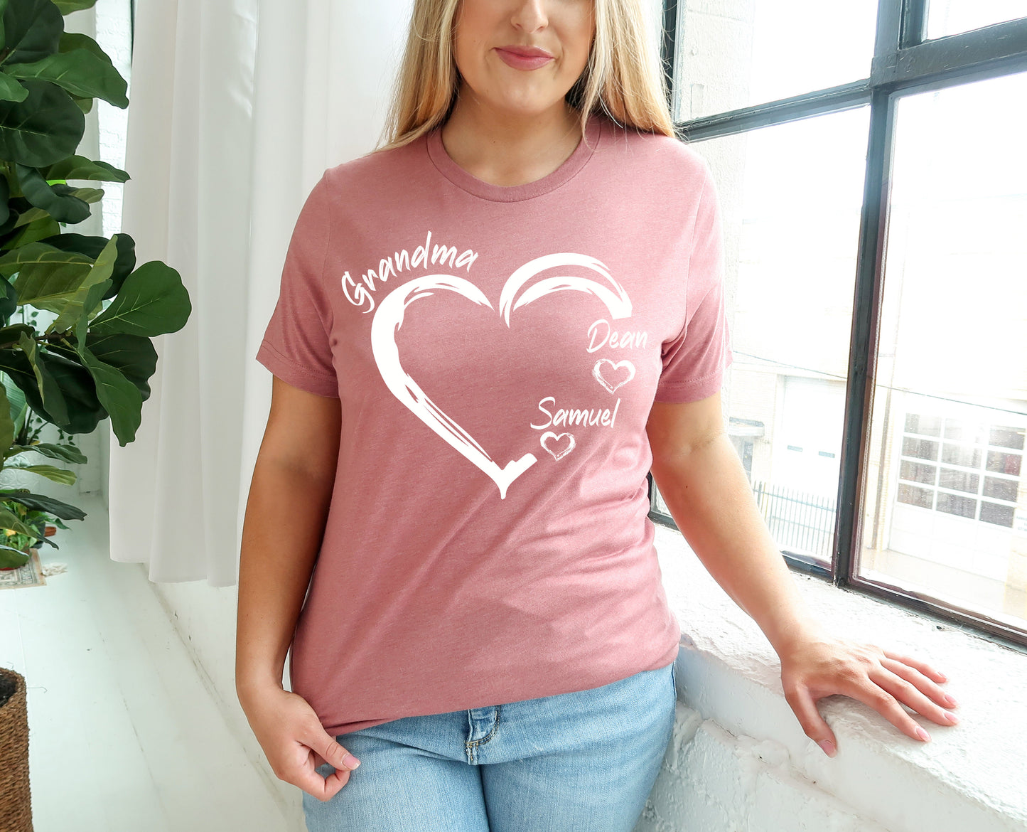 Grandma Heart Shirt, Grandkids Name Shirt, Custom Grandma Shirt-newamarketing