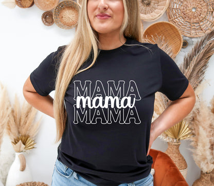 Stacked Font Mama Shirt, Retro Mama Shirt, Custom Mama Shirt-newamarketing