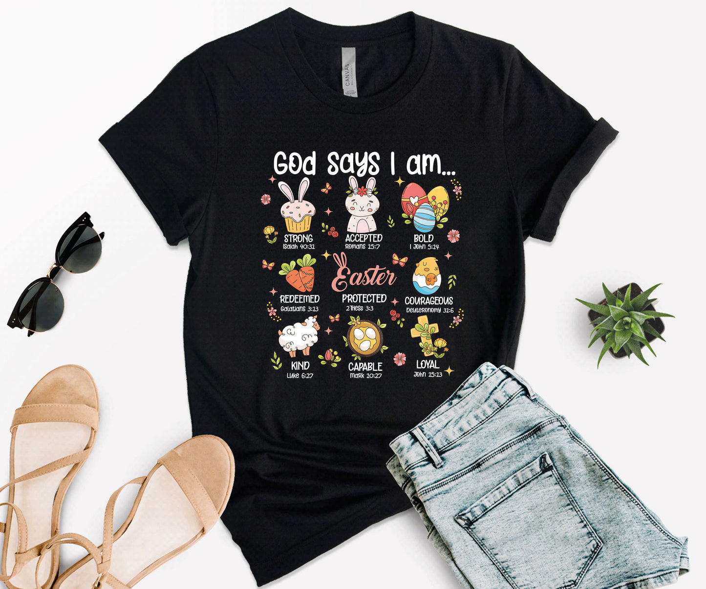 God Says I Am Shirt, Christian Easter T-Shirt, Easter Teacher Shirt-newamarketing