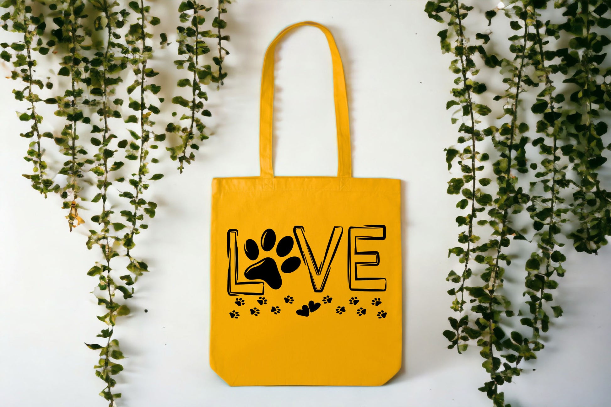 Love Tote Bag, Paw Print Tote Bag, Paw Print Bags-newamarketing