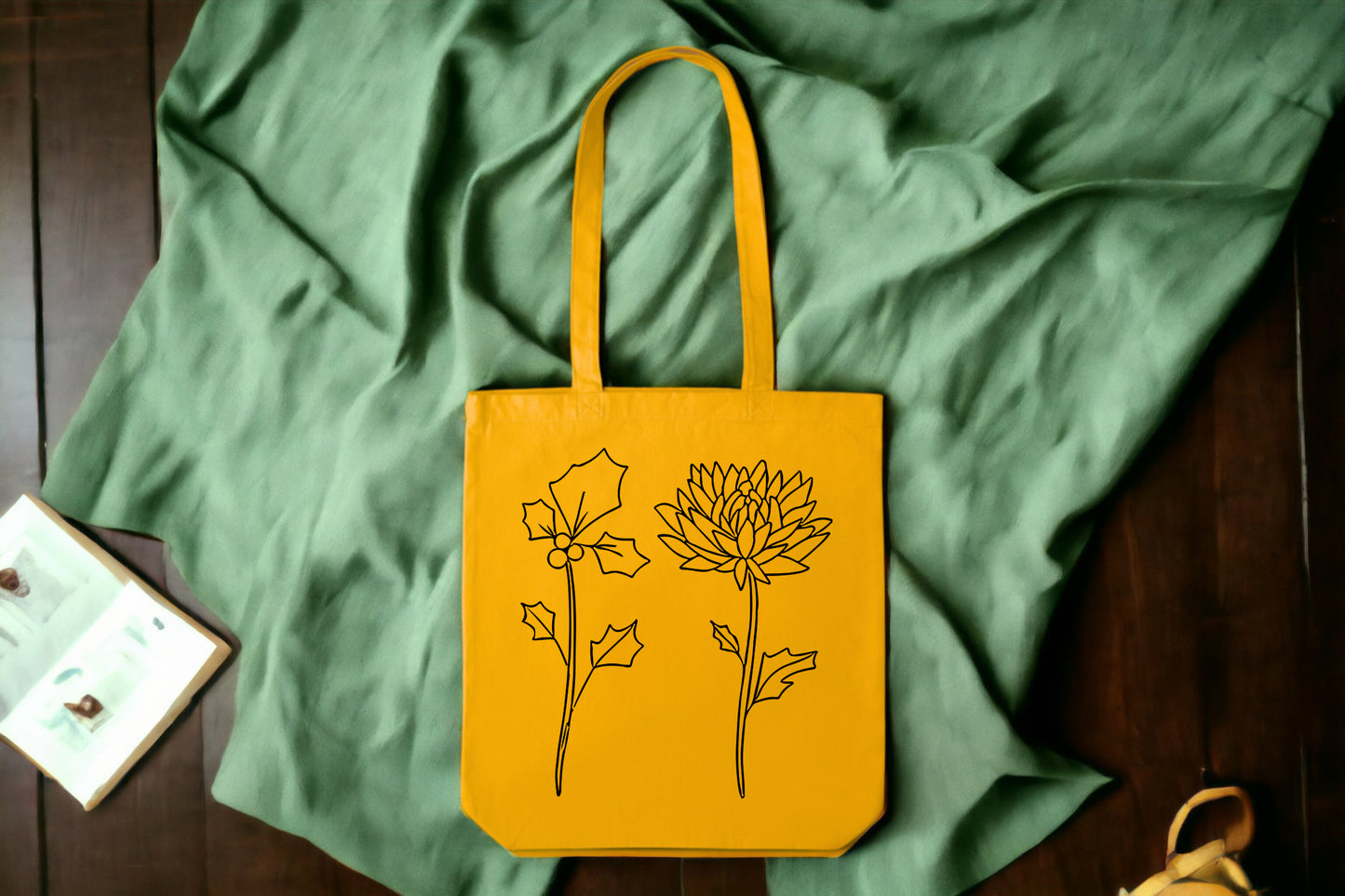 Floral Tote Bags, Tote Bag Flower Design, Personalized Tote Bag-newamarketing