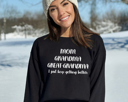 Mom Grandma Great-Grandma Sweatshirt, Cool Gifts For Grandma, Grandma Hoodie-newamarketing