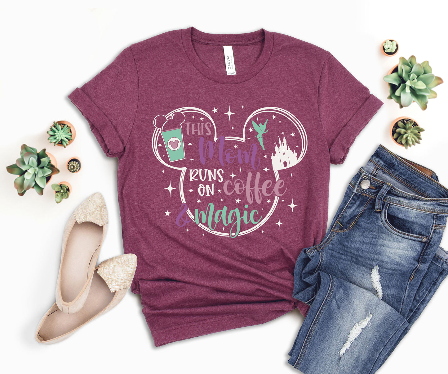 This Mom Runs on Coffee and Magic Shirt, Funny Disney Mom Shirts, Disney Mom Gifts-newamarketing