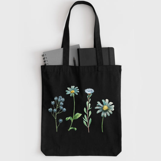 Floral Tote Bag, Tote Bag Flower Design, Cute Flower Tote Bag-newamarketing
