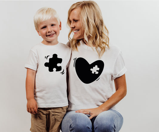 Mommy And Me Matching T-Shirts, Heart Missing Piece, Coming Home Outfit-newamarketing