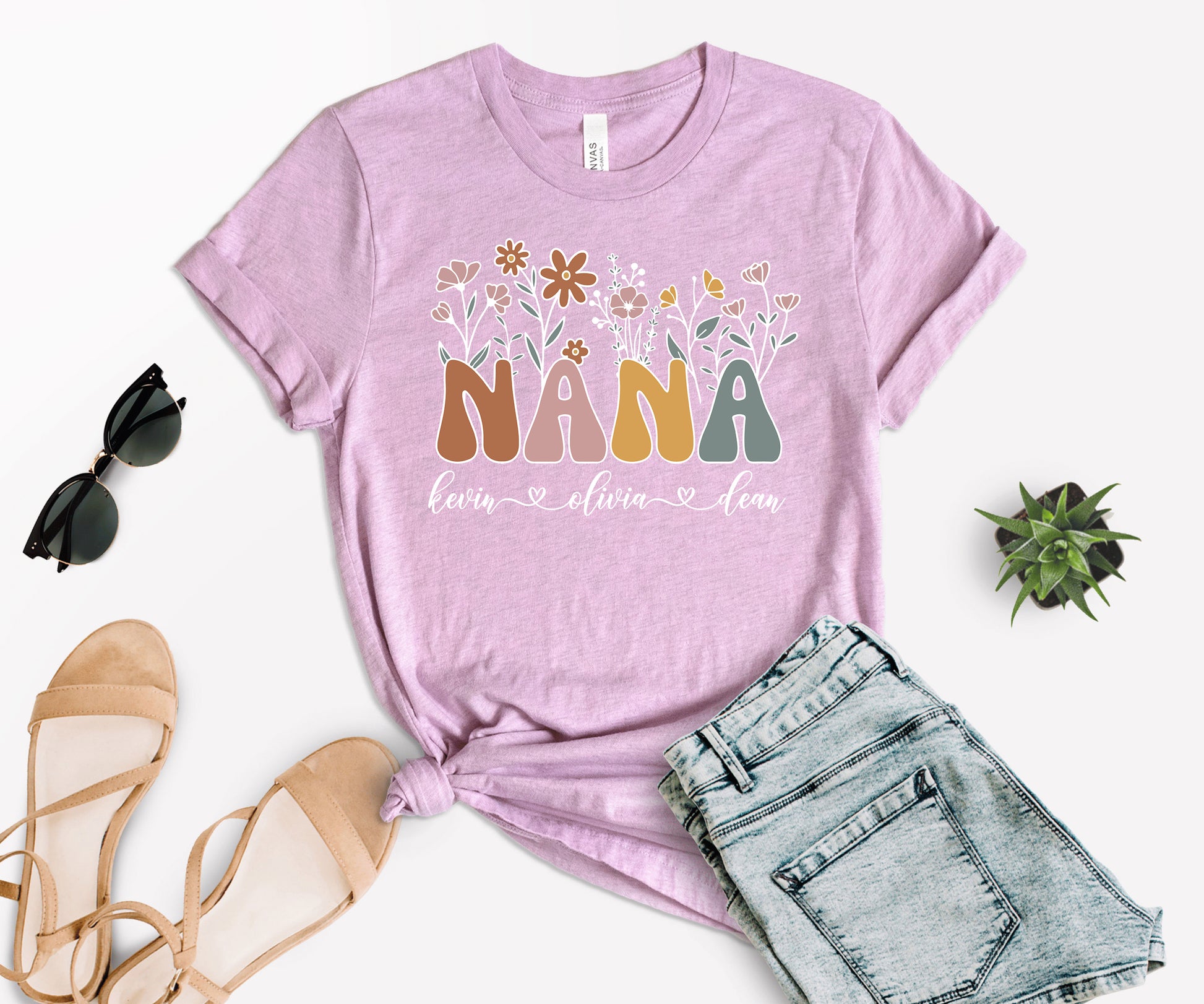 Nana Shirt With Grandkids Names, Personalized Nana Gifts, Nana Shirt With Names-newamarketing