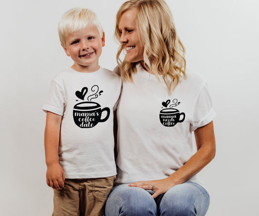 Mama Needs Coffee Shirt, Cute Coffee Shirt, Mommy And Me T-Shirt-newamarketing