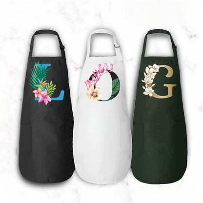 Monogram Letter Apron, Personalized Kitchen Apron, Cookie Baker Gift-newamarketing