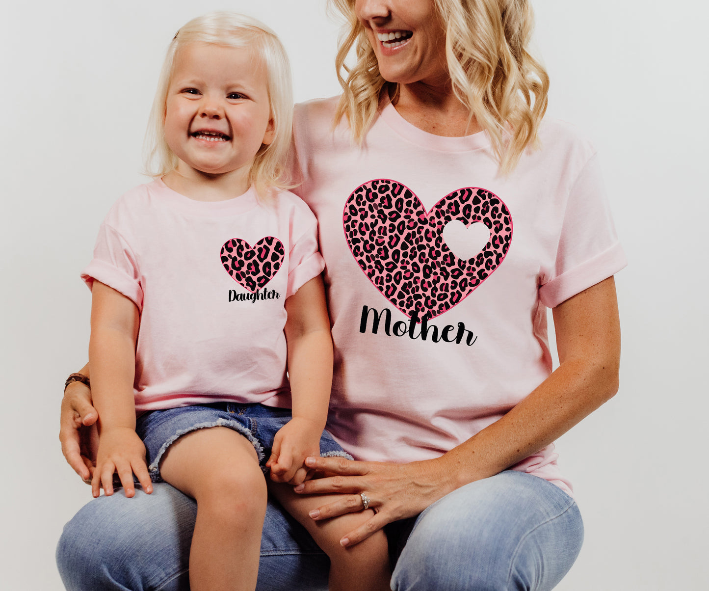 Matching Family Heart Shirts, Mama Leopard Shirt, Matching Mom And Daughter Gifts-newamarketing