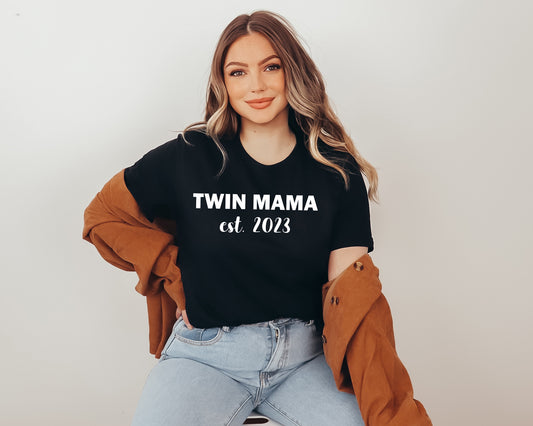 Twin Mama Est Shirt, Custom Mom Shirt, Mother's Day Shirt-newamarketing